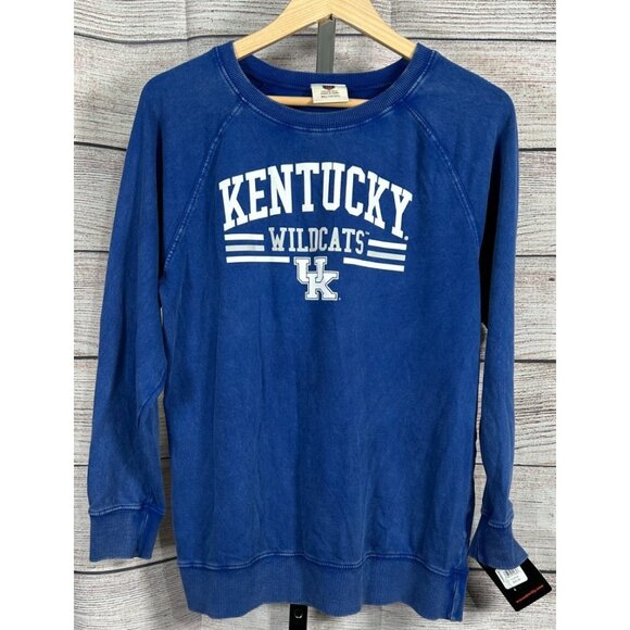 Wes and Willy Women's Kentucky Wildcats Sweatshirt Blue Pullover Size XL - Picture 1 of 4